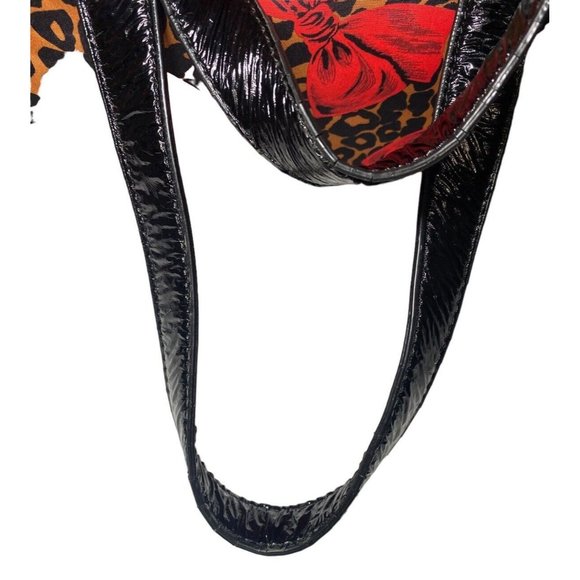 Betsey Johnson BETSEYVILLE Cheetah Print Red Bow Bag drawstring bag - Picture 5 of 14